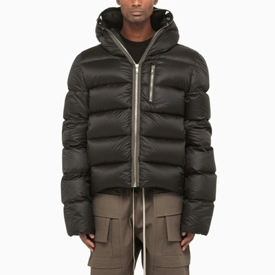 Rick Owens Short Black Nylon Padded Jacket