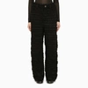 Balenciaga Metallic Tweed Baggy Wide-leg Pants In Black