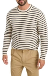 ALEX MILL JORDAN STRIPE RIBBED CREWNECK CASHMERE SWEATER