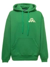 Bonsai Hoodie Sweatshirt Green Cotton Hoodie With Rope Drawstring. In Green