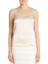 St John Caviar Collection Satin Tank Top In Champagne