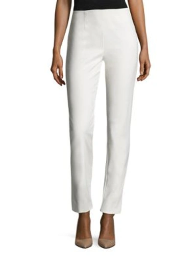 Lela Rose Catherine Stretch-twill Skinny Trousers In White