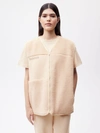 Pangaia Colour Block Recycled Wool Fleece Gilet In Sand