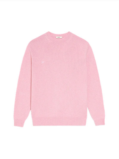PANGAIA WOMENS RECYCLED CASHMERE CREWNECK SWEATSHIRT — SAKURA PINK