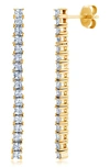 Crislu Cubic Zirconia Linear Drop Earrings In Gold