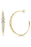 Crislu Cubic Zirconia Bezel Hoop Earrings In Gold