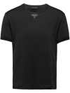 Prada Stretch Cotton T-shirt With Logo In Black