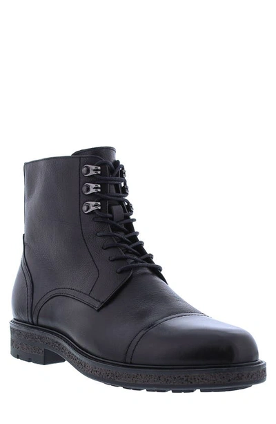 Zanzara Knossos Leather Lug Sole Boot In Black
