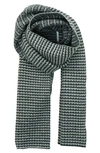 Portolano Intarsia Knit Scarf In Charcoal/ Light Grey