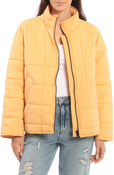 Avec Les Filles Oversize Box Water Resistant Quilted Jacket In Orangesicle