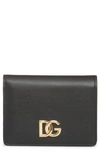 Dolce & Gabbana Dg Logo Leather Wallet In 80999 Black