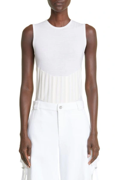 Dion Lee Ribbed-detail Tank Top In White/ Cream
