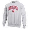 CHAMPION CHAMPION GRAY INDIANA HOOSIERS ARCH OVER LOGO REVERSE WEAVE PULLOVER SWEATSHIRT