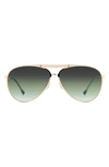 Isabel Marant 62mm Gradient Aviator Sunglasses In Gold Green Gray Green