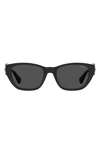 Moschino 55mm Rectangle Sunglasses In Black