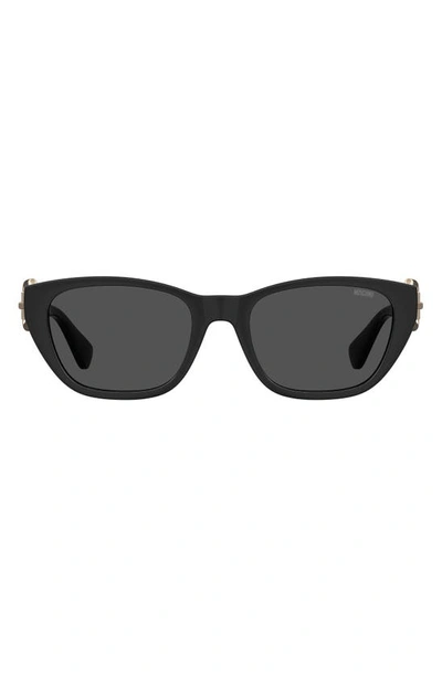 Moschino 55mm Rectangle Sunglasses In Black / Grey