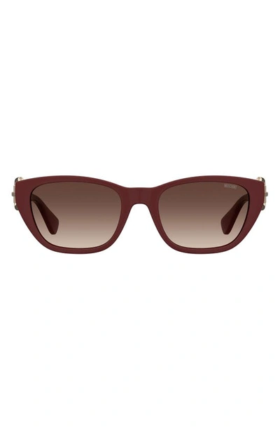 Moschino 55mm Rectangle Sunglasses In Burgundy