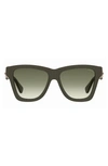 Moschino 54mm Gradient Rectangular Sunglasses In Military Green / Green Shaded