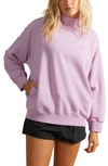 Billabong Canyon Garment Dyed Mock Neck Sweatshirt In Lavender Field