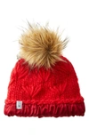 Sht That I Knit The Motley Satin Lined Merino Wool Beanie In Red Hot