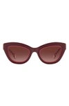 Carolina Herrera 51mm Gradient Cat Eye Sunglasses In Burgundy Pink / Burgundy