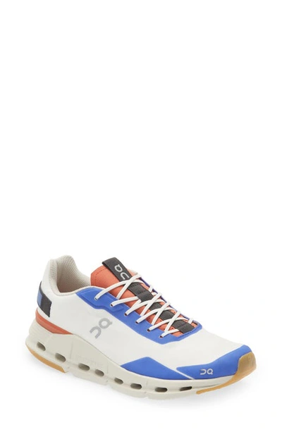On Cloudnova Form Sneaker In White/ Rust