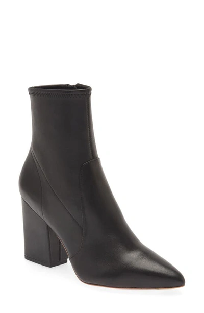 Loeffler Randall Isla Pointed Toe Bootie In Black Leather