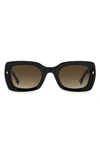 Dsquared2 51mm Rectangular Sunglasses In Black / Brown Gradient