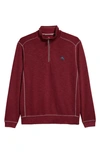 Tommy Bahama Tobago Bay Half-zip Sweatshirt In Black Cherry Heather