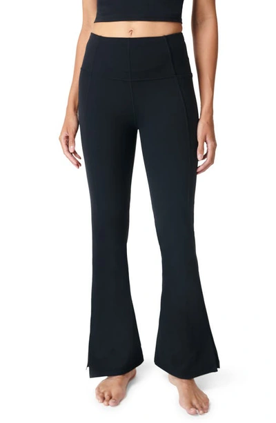 Sweaty Betty Split Hem Flare Trousers In Black