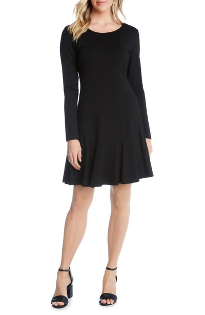 Karen Kane Montana Long Sleeve Jersey Fit & Flare Dress In Black