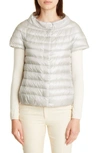 Herno Emilia Cap Sleeve Quilted Down Jacket In 9402 / Silver
