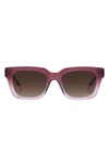 Missoni 56mm Rectangular Sunglasses In Plum/ Brown Gradient