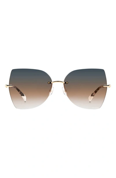 Missoni 56mm Gradient Cat Eye Sunglasses In Gold/ Gray Brown