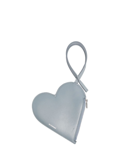 Jil Sander Heart-shaped Clutch Bag In Blue