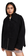 Ganni Black Relaxed-fit Jacket In Black