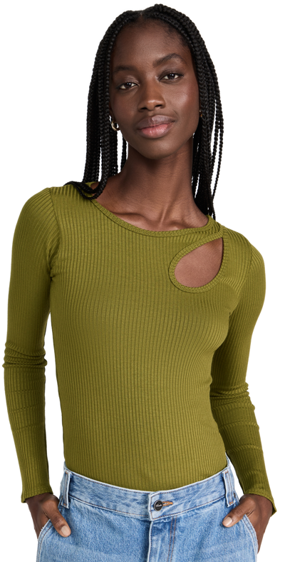 Simon Miller Space Top In Earth Green