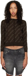 BALENCIAGA BROWN CROPPED CARDIGAN