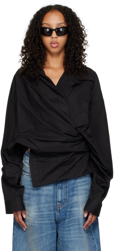 Balenciaga Wrap Shirt In Black | ModeSens