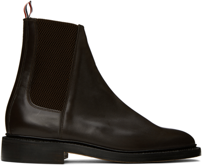 Thom Browne Brown Classic Chelsea Boots In 210 Brown