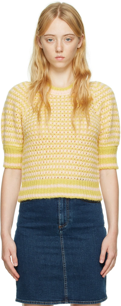 See By Chloé Yellow & Pink Striped Sweater