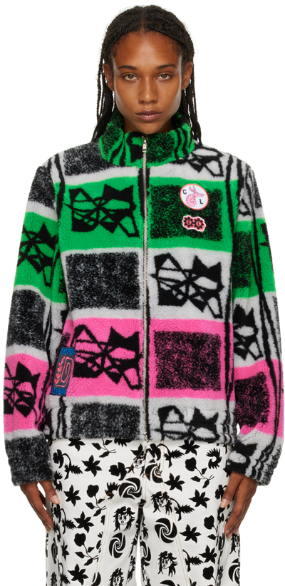 Chopova Lowena Storm Zipped Recycled-fibre Fleece Jacket In Pink