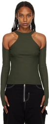 DION LEE GREEN SHIFT LOOP LONG SLEEVE T-SHIRT