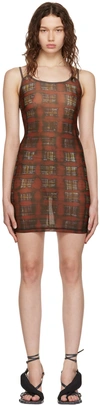 Knwls Orange Vortex Minidress In Ginger