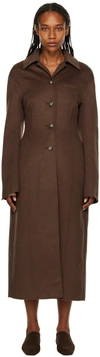 Nanushka Brown Toya Coat In Soil