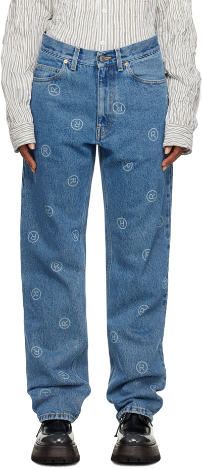 Martine Rose Blue Faded Jeans In Bwwr Blue Wash With