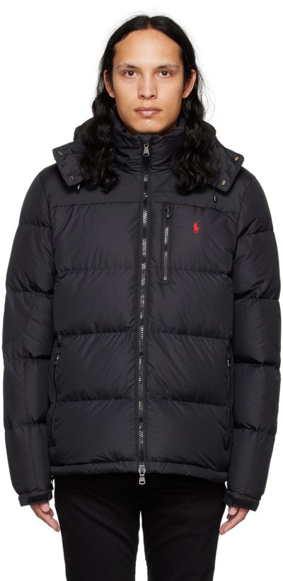 Polo Ralph Lauren Logo-embroidered Quilted Recycled-shell Hooded Down Jacket In Black