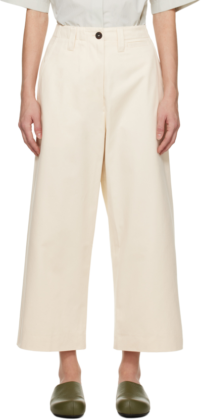 Studio Nicholson Off-white Asher Trousers In Cream