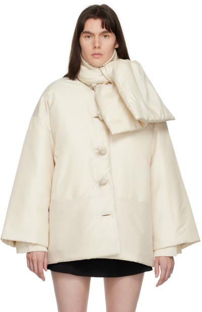 Totême Scarf-neck Padded Shell Jacket In Neutral