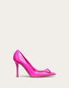 Valentino One Stud Patent Leather Pump With Matching Stud In Pink Pp